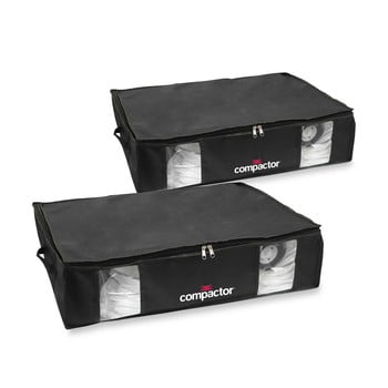 Set 2 cutii de depozitare sub pat compactor underbed vacuum, negru