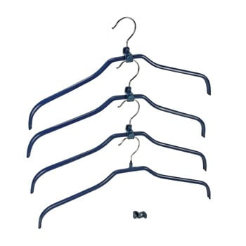 Set 4 umerașe antiderapante pentru haine și suporturi wenko hanger slim, albastru