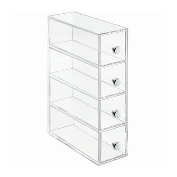 Cutie depozitare transparentă cu 4 sertare idesign tower