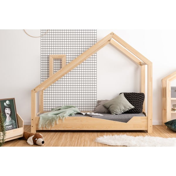 Domečková postel z borovicového dřeva Adeko Luna Adra, 90 x 160 cm