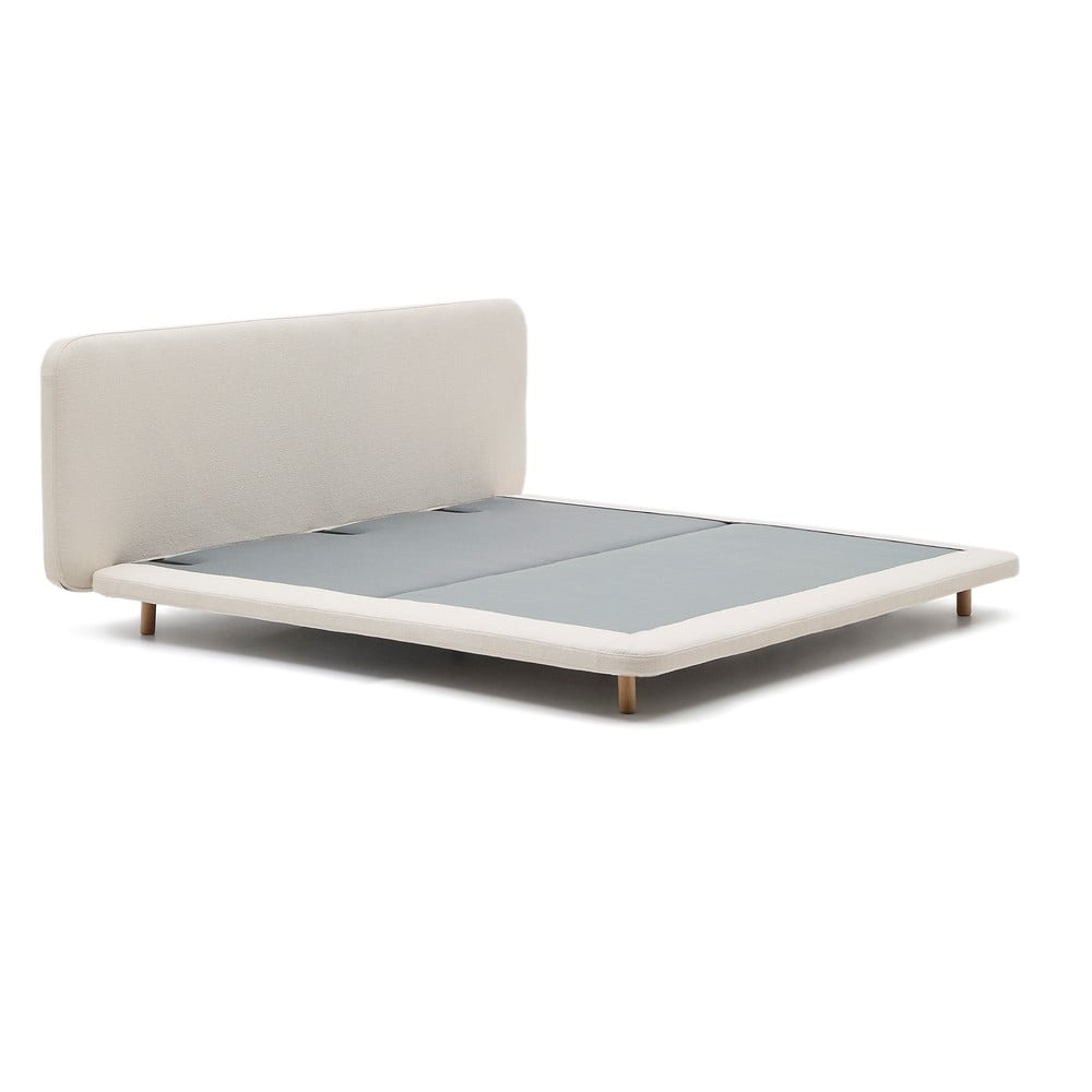 Béžová čalouněná dvoulůžková postel 180x200 cm Odum – Kave Home