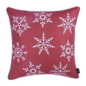 Față de pernă cu model de crăciun apolena honey snow, 45 x 45 cm, roșu