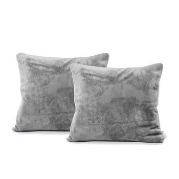 Set 2 fețe de pernă din bumbac decoking mic, 45 x 45 cm, gri deschis