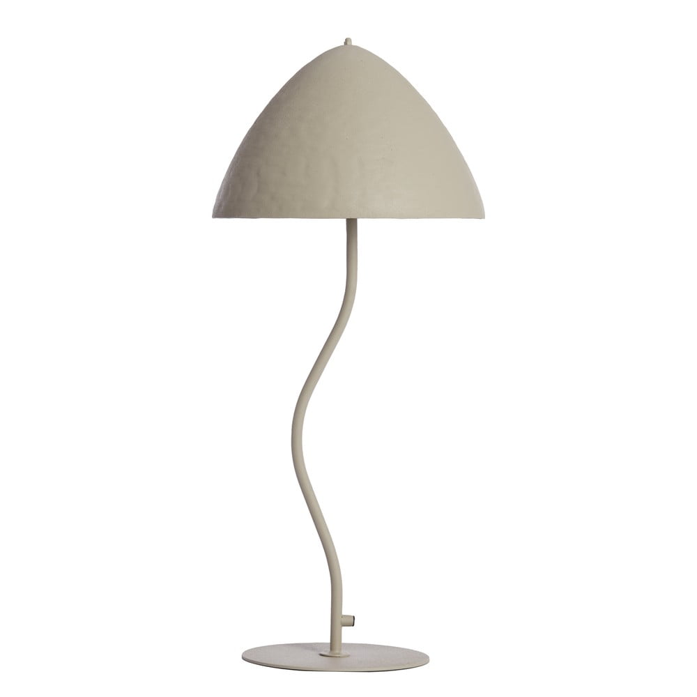 Světle šedá stolní lampa s kovovým stínidlem (výška 67 cm) Elimo – Light & Living