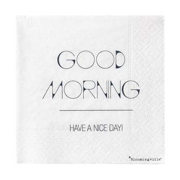 Set 20 prosoape bucătărie bloomingville good morning, 25 x 25 cm