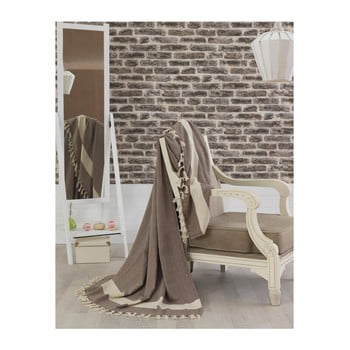 Cuvertură pat din bumbac baliksirfi brown, 200 x 230 cm, maro
