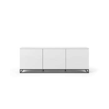 Masă tv cu picioare metalice negre temahome join, 180 x 65 cm, alb