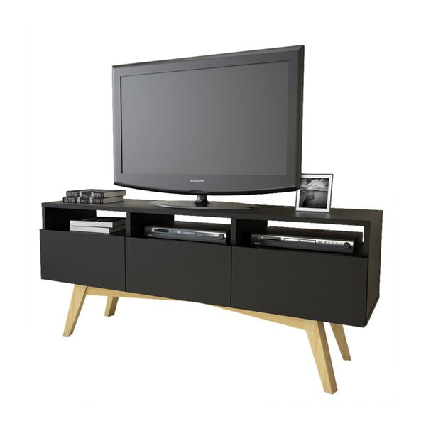 Černý TV stolek Magenta Home Lilly, šířka 120 cm