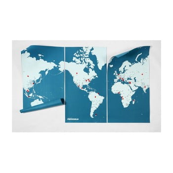 Hartă a lumii de perete Palomar Pin World XL, 198 x 124 cm, albastru title=Hartă a lumii de perete Palomar Pin World XL, 198 x 124 cm, albastru