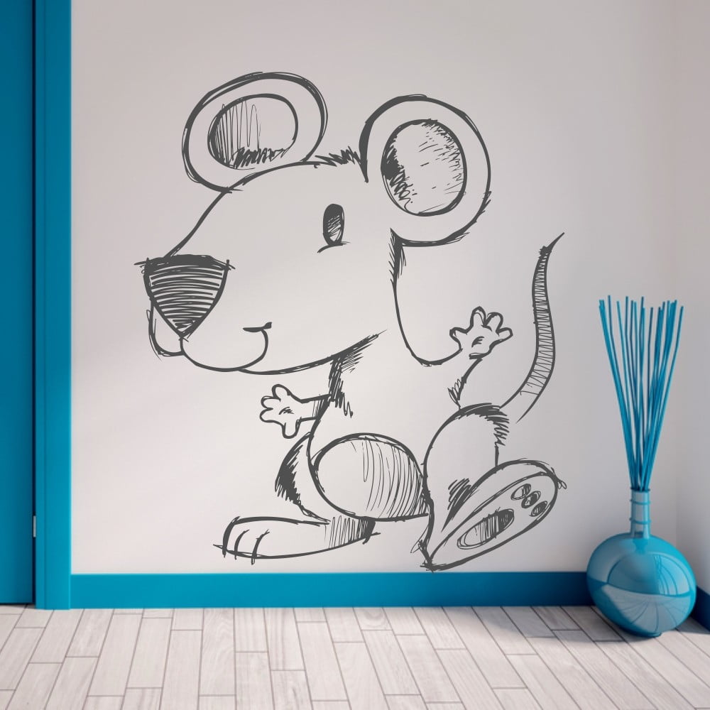 Samolepka Tančící myška, 70x60 cm