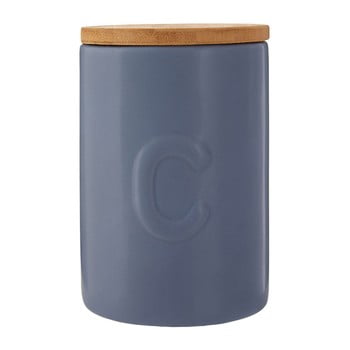 Recipient pentru cafea cu capac din lemn de bambus premier housewares fenwick, albastru