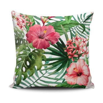 Pernă cu adaos de bumbac cushion love jungle flowers, 45 x 45 cm