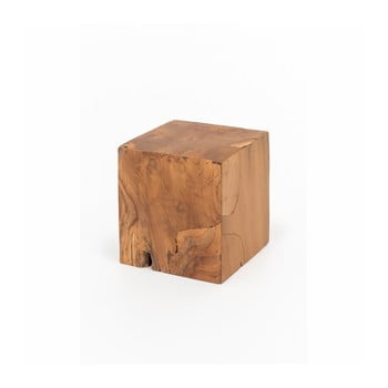 Taburet din lemn de tec woox living patchwork, 35 x 35 cm
