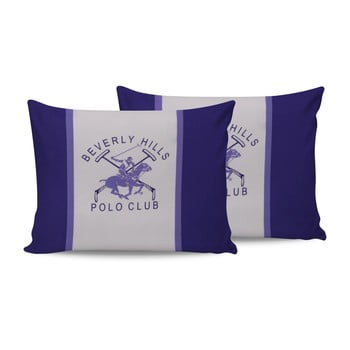 Set 2 fețe de pernă din bumbac polo club purple, 50 x 70 cm