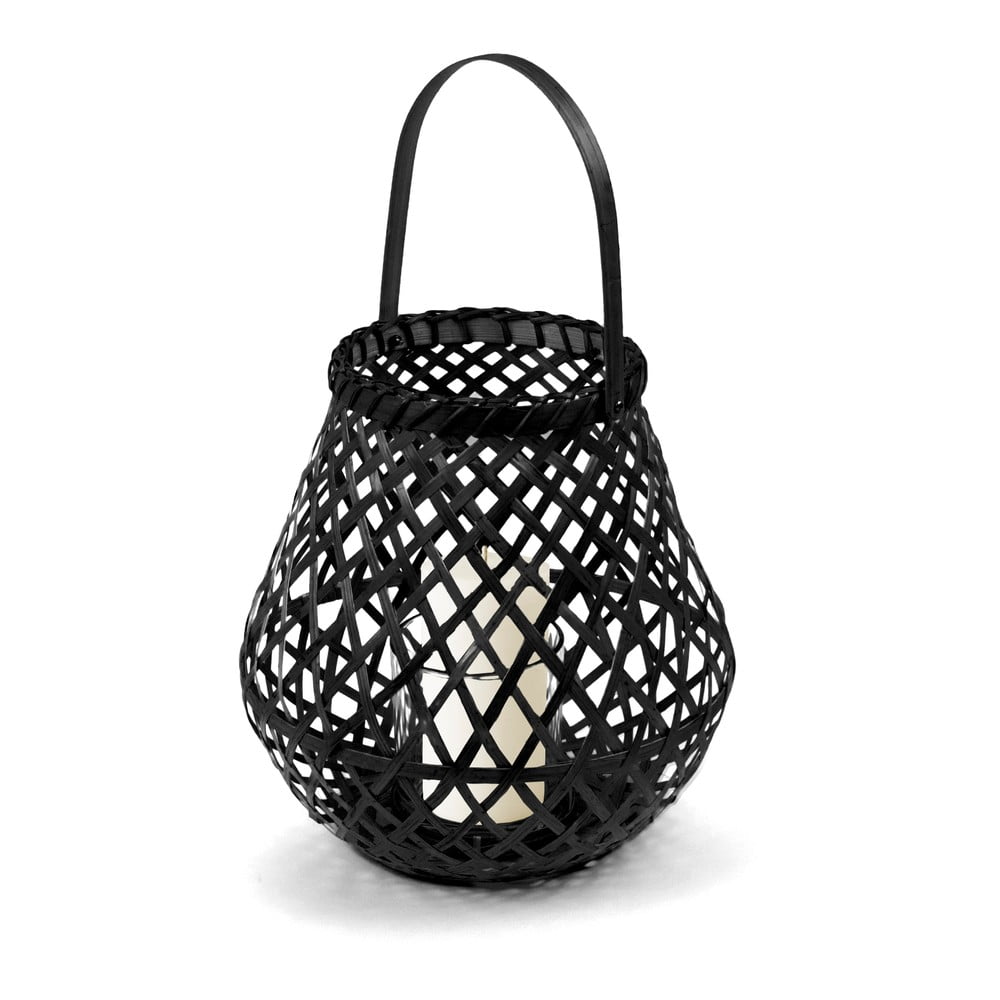 Černá bambusová lucerna Compactor Bamboo Lantern, ⌀ 25 cm