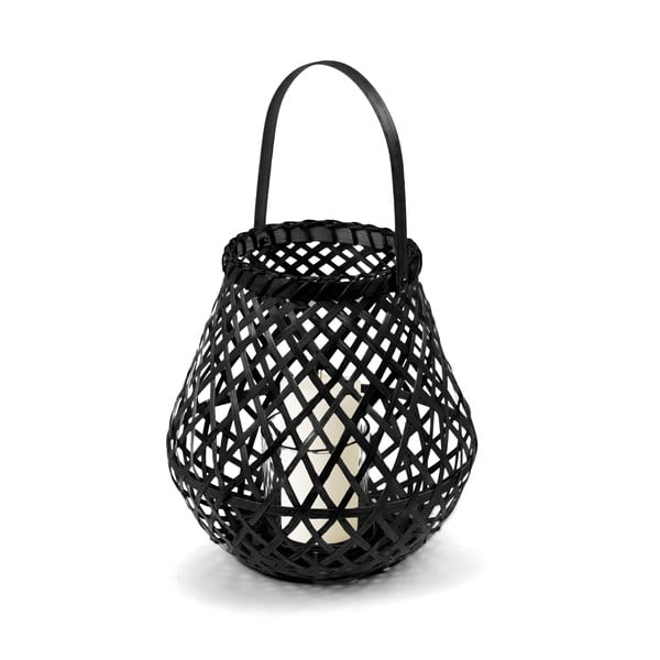 Černá bambusová lucerna Compactor Bamboo Lantern, ⌀ 25 cm