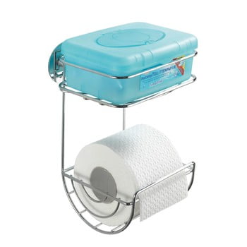 Etajeră autoadezivă cu două rafturi pentru hârtia igienică wenko turbo, până la 40 kg