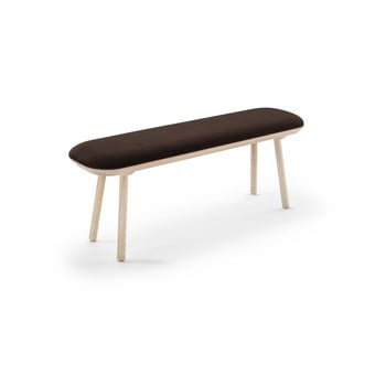 Bancă tapițată din catifea emko naïve, 140 cm, maro-natural