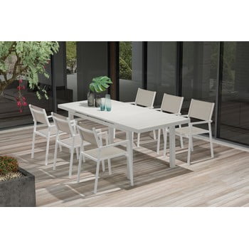 Set masă extensibilă și 8 scaune pentru grădină ezeis carioca