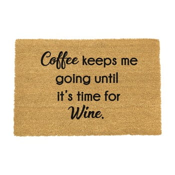 Covoraș intrare din fibre de cocos artsy doormats coffee keeps me going, 40 x 60 cm