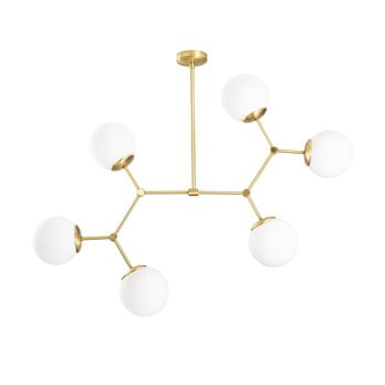 Lustră de 6 becuri opviq lights damar, auriu - alb