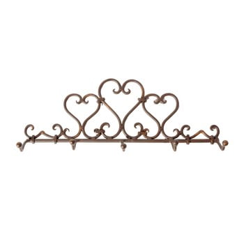 Cuier de perete cu 5 cârlige antic line hearts