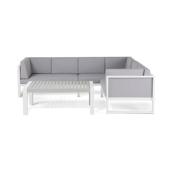 Set mobilier de grădină din aluminiu Monobeli Santorini, gri