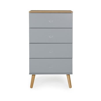 Dulap cu detalii în decor de stejar tenzo dot, lățime 55 cm, gri