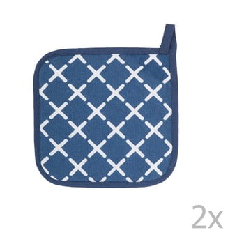 Set 2 șervete termice din bumbac tiseco home studio cross, albastru