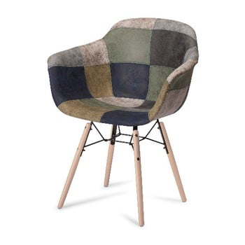 Scaun cu picioare din lemn de fag furnhouse flame patch, gri