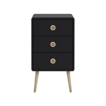 Comodă cu 3 sertare steens soft line, 73,2 x 41,4 cm, negru