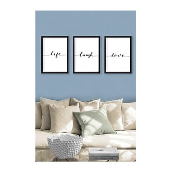 Set 3 tablouri tablo center live laugh love