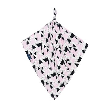Fașă din fibre de bambus kicoti pink triangle, 120 x 120 cm