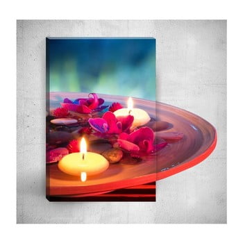 Tablou de perete 3D Mosticx Candles With Flowers, 40 x 60 cm