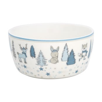 Bol din gresie ceramică green gate kids, ø 12,2 cm, alb - albastru