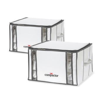Set 2 cutii cu vid compactor life 3d vacuum, 40 x 25 cm, alb