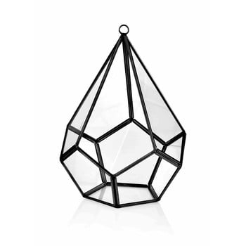 Decorațiune din sticlă the mia glamour, 26 x 18 cm, negru