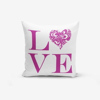 Față de pernă minimalist cushion covers love purple, 45 x 45 cm