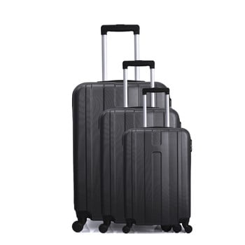 Set 3 valize cu roți pentru călătorie Hero Atlanta, negru title=Set 3 valize cu roți pentru călătorie Hero Atlanta, negru