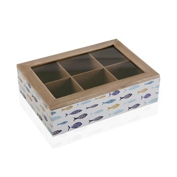 Cutie din lemn cu capac pentru ceai versa blue bay