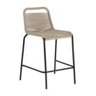 Béžová barová židle s ocelovou konstrukcí La Forma Glenville, výška 62 cm