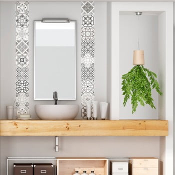 Set 30 autocolante ambiance cement tiles shade of gray bari, 10 x 10 cm
