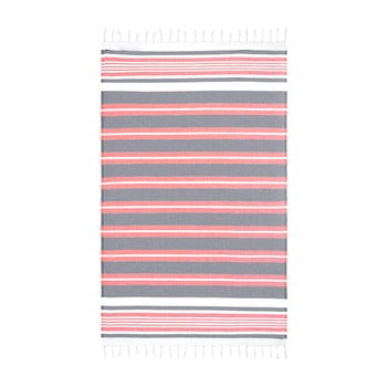 Prosop de plajă kate louise cotton collection line, 100 x 180 cm, roșu-gri