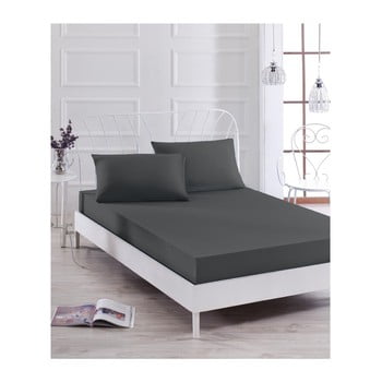 Set cearșaf și 2 fețe de pernă single essentiale, 200 x 100 cm, negru