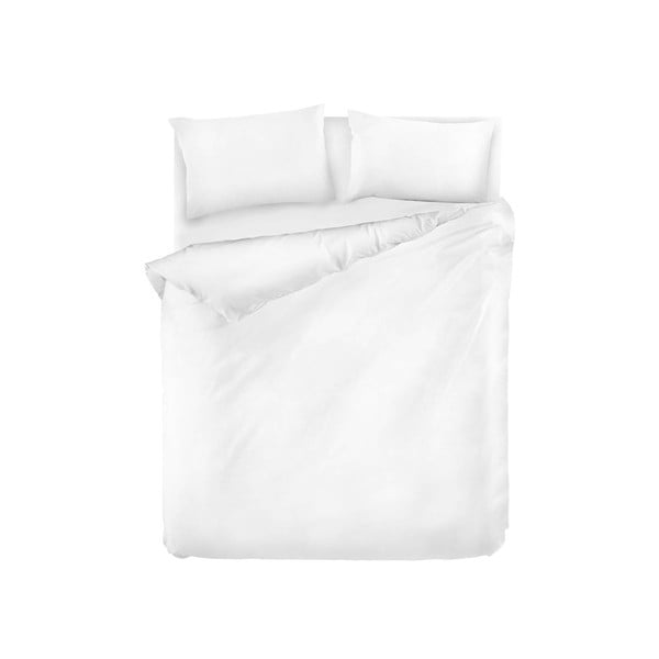 Bílé povlečení na dvoulůžko z ranforce bavlny EnLora Home Fresh, 200 x 220 cm