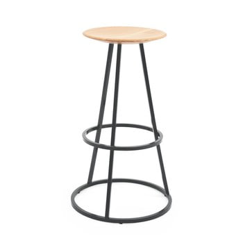 Scaun bar, construcție metalică hartÔ gustave, înălțime 65 cm, gri
