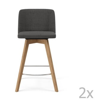 Set 2 scaune de bar tenzo tom, înălțime 89 cm, gri