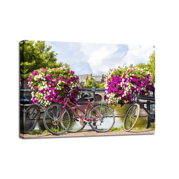 Tablou styler canvas watercolor bikes, 60 x 80 cm