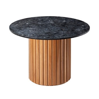 Masă cu structură din stejar rge moon, ⌀ 105 cm, negru