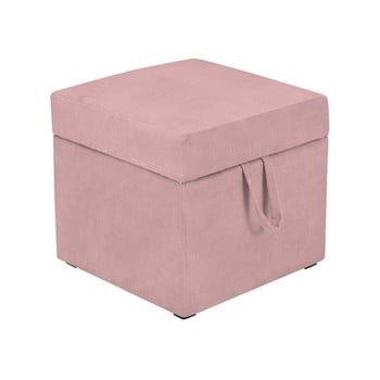 Taburet cu spațiu pentru depozitare kicoti cube, roz
